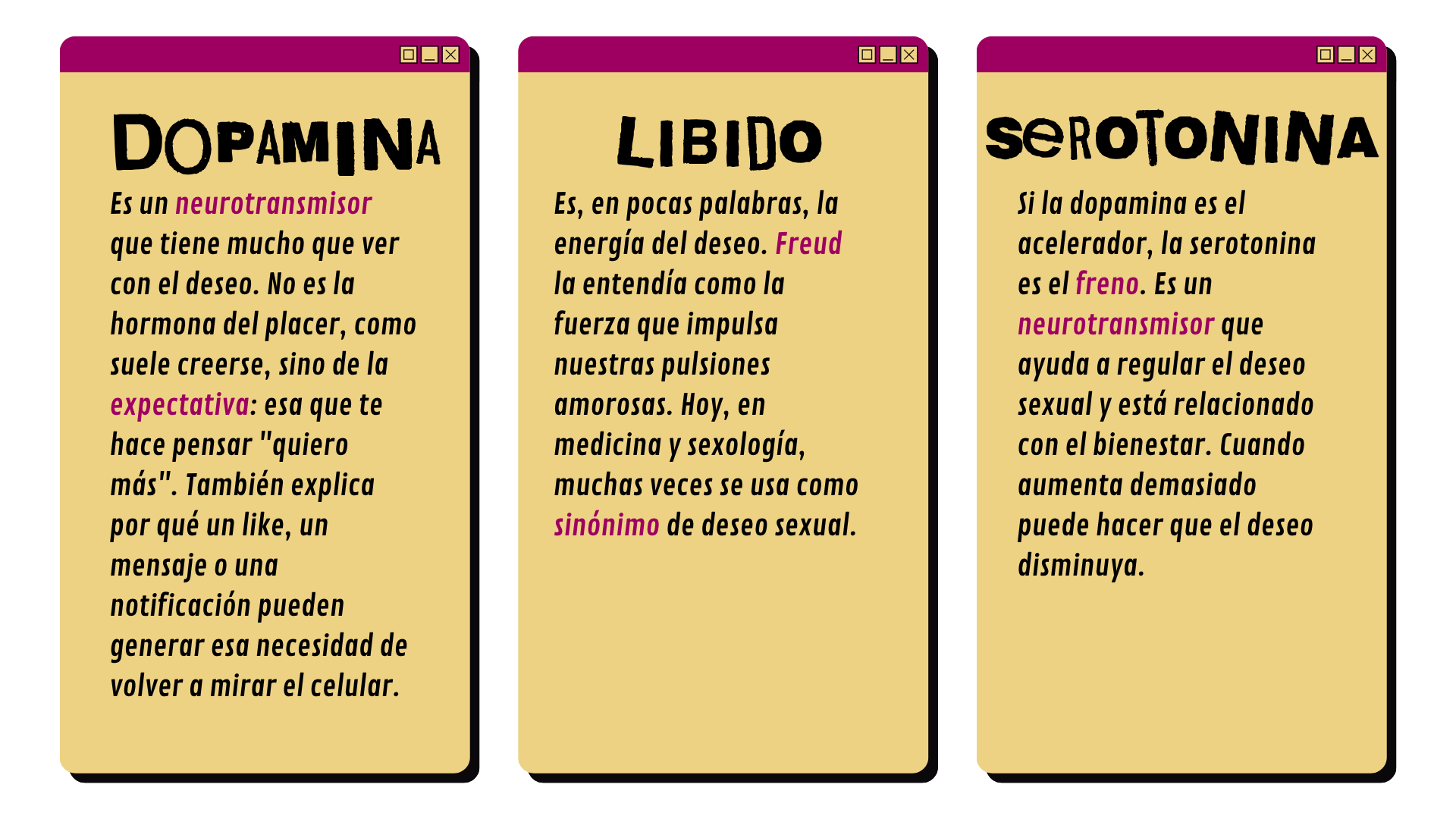 Glosario: dopamina, libido, serotonina