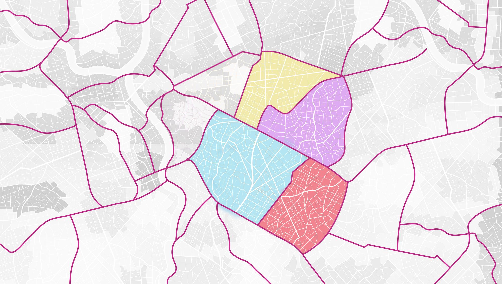 Mapa con los barrios